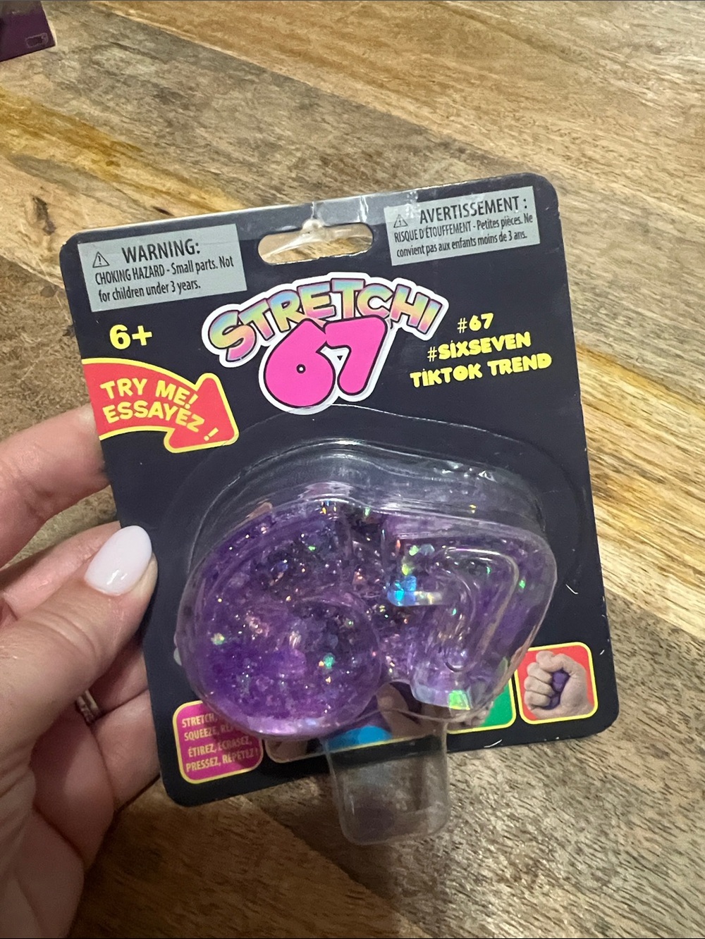 Viral 6 7 Purple Glitter Stress Squeeze Toy